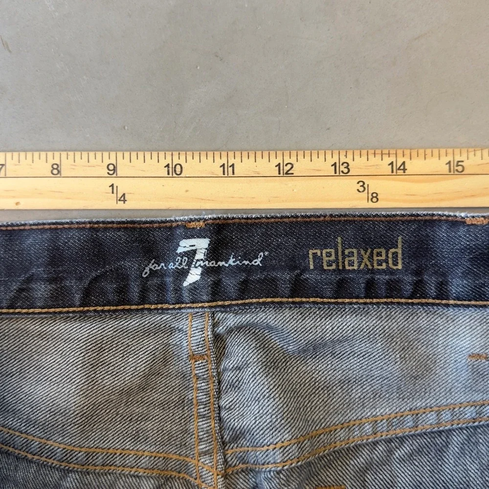 7 For All Mankind Relaxed Fit Jeans Mens Blue Distressed Denim Pants 40x32